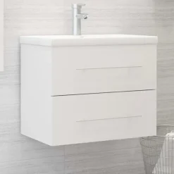 vidaXL - Wastafelkast - Wit - Bewerkt hout - 60 x 38.5 x 48 cm