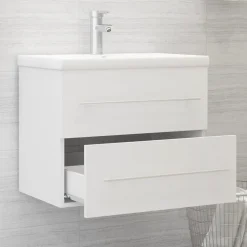 vidaXL - Wastafelkast - Wit - Bewerkt hout - 60 x 38.5 x 48 cm