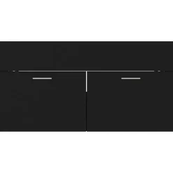 vidaXL - Wastafelkast - Zwart - Bewerkt hout - 90 x 38.5 x 46 cm