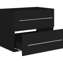 vidaXL - Wastafelkast - Zwart - Bewerkt hout - 60 x 38.5 x 48 cm