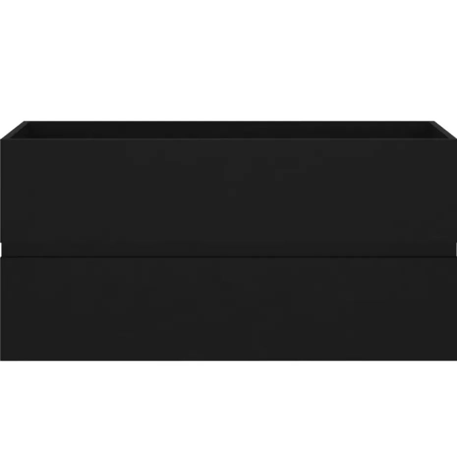 vidaXL - Wastafelkast - Zwart - Bewerkt hout - 90 x 38.5 x 45 cm