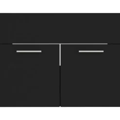 vidaXL - Wastafelkast - Zwart - Bewerkt hout - 60 x 38.5 x 46 cm