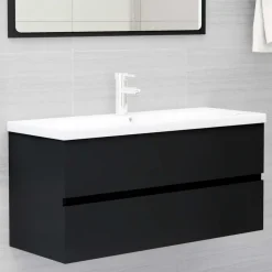 vidaXL - Wastafelkast - Zwart - Bewerkt hout - 100 x 38.5 x 45 cm