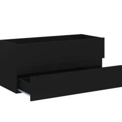 vidaXL - Wastafelkast - Zwart - Bewerkt hout - 100 x 38.5 x 45 cm