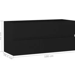 vidaXL - Wastafelkast - Zwart - Bewerkt hout - 100 x 38.5 x 45 cm