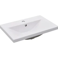 vidaXL - Wastafelkast En Wastafel - Zwart - Bewerkt hout - 60 x 38.5 x 46 cm