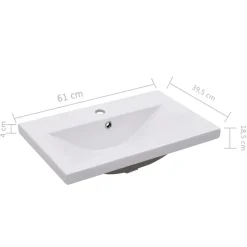 vidaXL - Wastafelkast En Wastafel - Zwart - Bewerkt hout - 60 x 38.5 x 46 cm