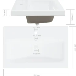 vidaXL - Wastafelkast En Wastafel - Zwart - Bewerkt hout - 60 x 38.5 x 46 cm