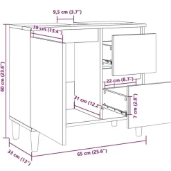 vidaXL - Wastafelonderkast met 1 deur 2 lades - Sonoma eiken - 65x33x60 cm