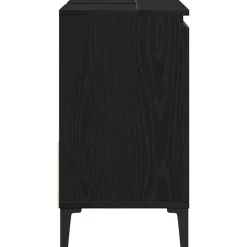 vidaXL - Wastafelonderkast met 1 deur 2 lades - Zwart eiken - Hout - 65x33x60 cm