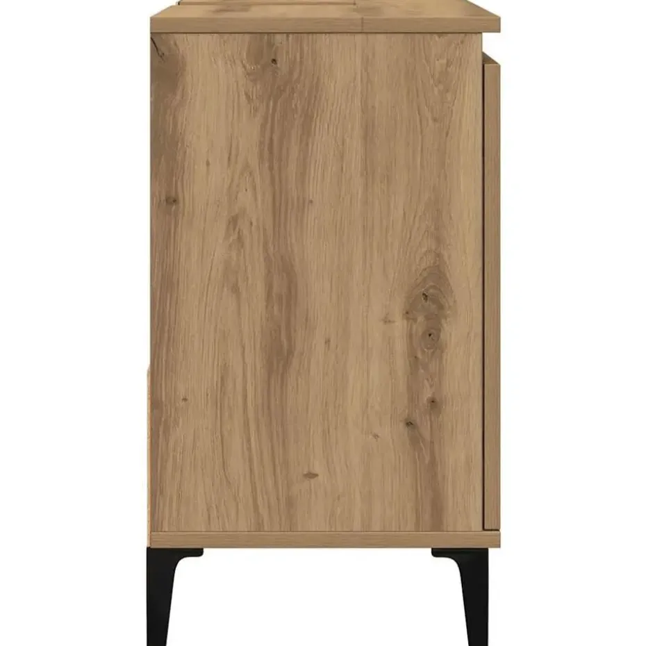 vidaXL - Wastafelonderkast - 1 deur 2 lades - Artisanaal eiken - 65x33x60 cm