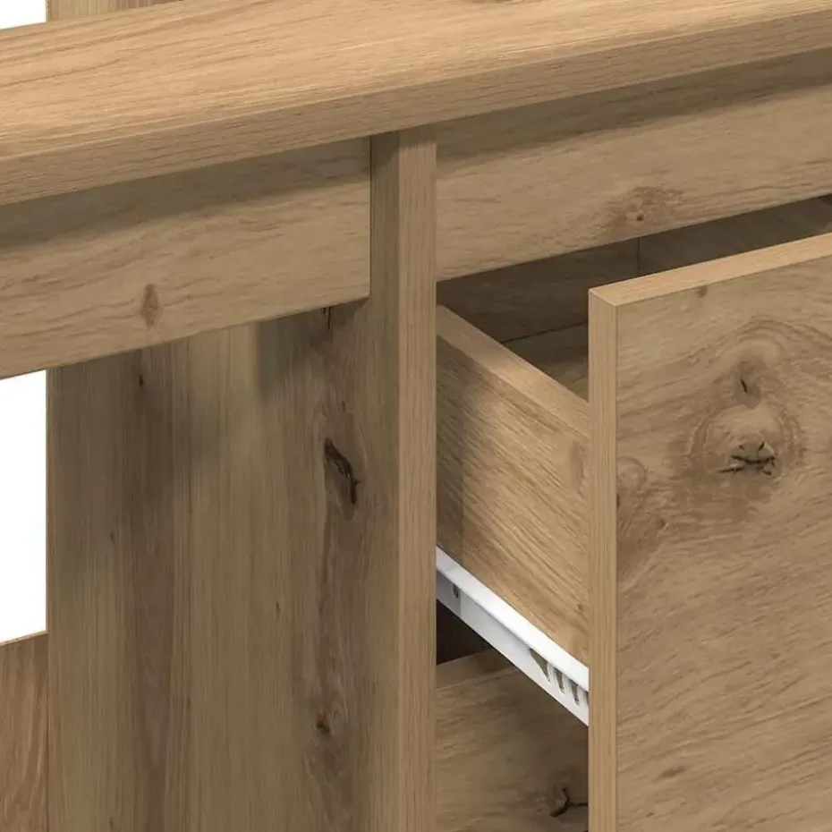 vidaXL - Wastafelonderkast - 1 deur 2 lades - Artisanaal eiken - 65x33x60 cm