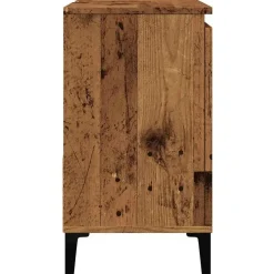 vidaXL - Wastafelonderkast - 1 deur 2 lades - Oud hout - Hout - 65x33x60 cm