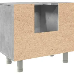 vidaXL - Wastafelonderkast met 1 deur 6 vakken - Betongrijs spaanplaat - 60 cm