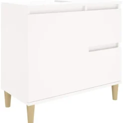 vidaXL - Wastafelonderkast met 1 deur 2 lades - Wit - Hout - 65x33x60 cm