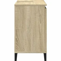 vidaXL - Wastafelonderkast - 1 deur 2 lades - Sonoma eiken - Hout - 65x33x60 cm