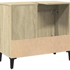vidaXL - Wastafelonderkast - 1 deur 2 lades - Sonoma eiken - Hout - 65x33x60 cm