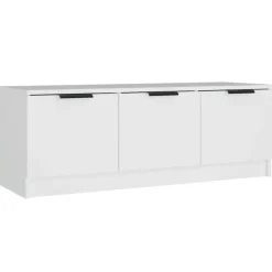 vidaXL - Wit TV-meubel met 3 deuren - Bewerkt hout - 102x35x36,5 cm