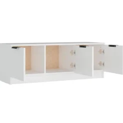vidaXL - Wit TV-meubel met 3 deuren - Bewerkt hout - 102x35x36,5 cm