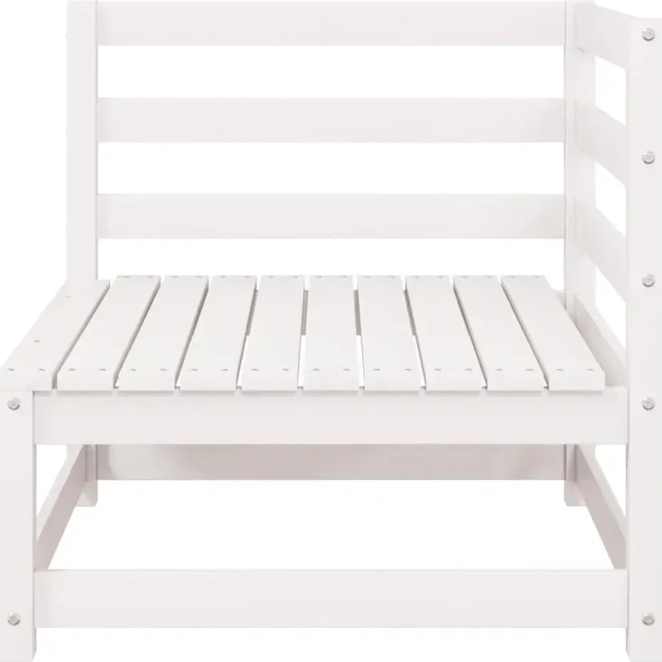 vidaXL - 2-zits Bank - Wit - Grenenhout