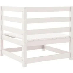 vidaXL - 2-zits Bank - Wit - Grenenhout