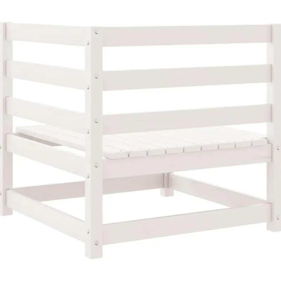 vidaXL - 2-zits Bank - Wit - Grenenhout