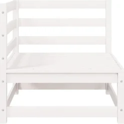 vidaXL - 2-zits Bank - Wit - Grenenhout