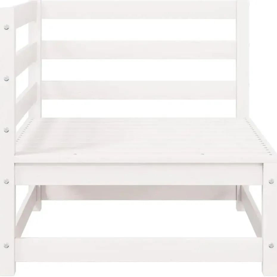 vidaXL - 2-zits Bank - Wit - Grenenhout