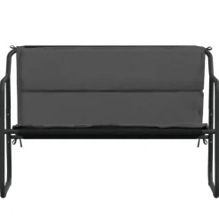 vidaXL - 2-zits Tuinbank met kussen antracietkleurig - staal - 110x70x74 cm