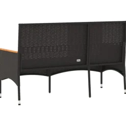 vidaXL - 3-zits Tuinbank met kussens - Zwart poly rattan - 140x54x85 cm