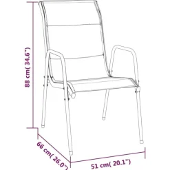 vidaXL - 4-zits Tuinset - Zwart - Textileen met voering en staal - 160x80 cm