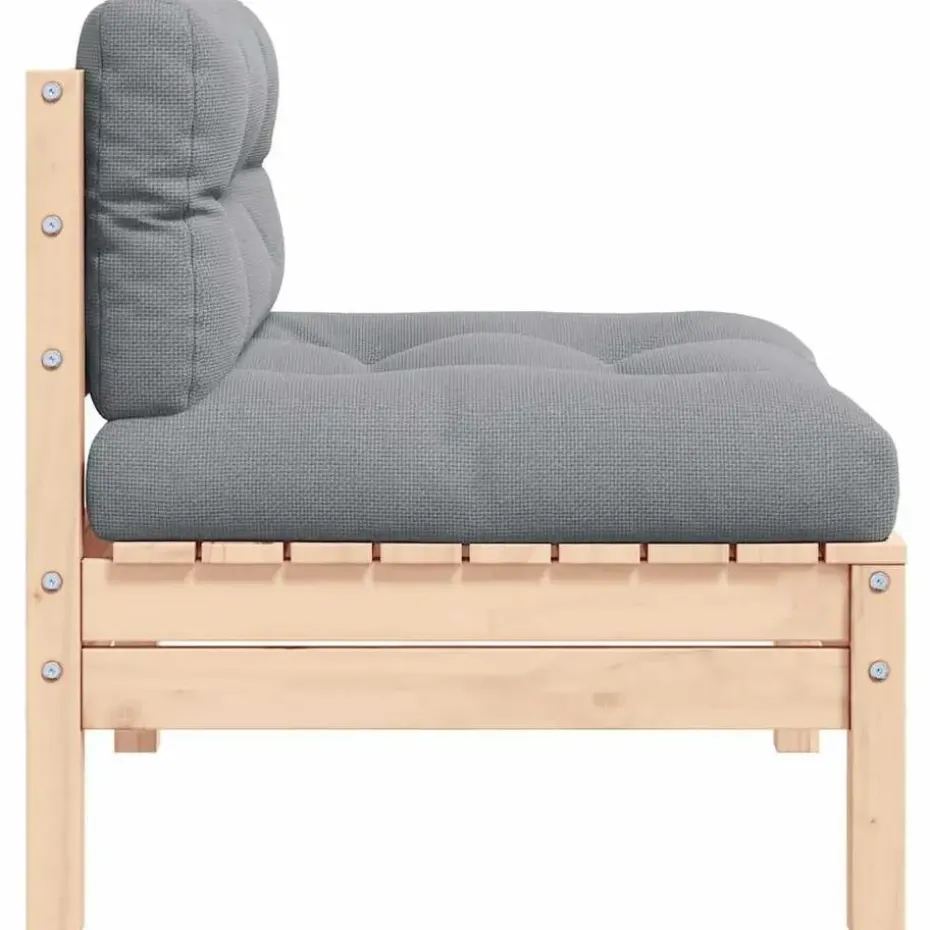 vidaXL - 2-zitsbank - Crème - Grenenhout