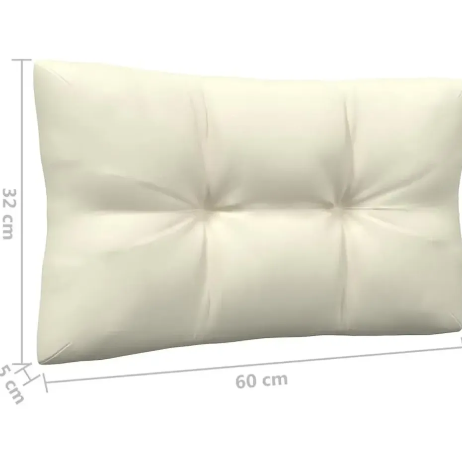 vidaXL - 2-zitsbank - Crème - Grenenhout