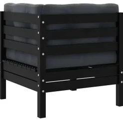 vidaXL - 2-zitsbank - Zwart - Grenenhout