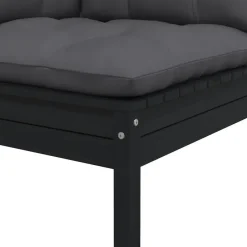 vidaXL - 2-zitsbank - Zwart - Grenenhout