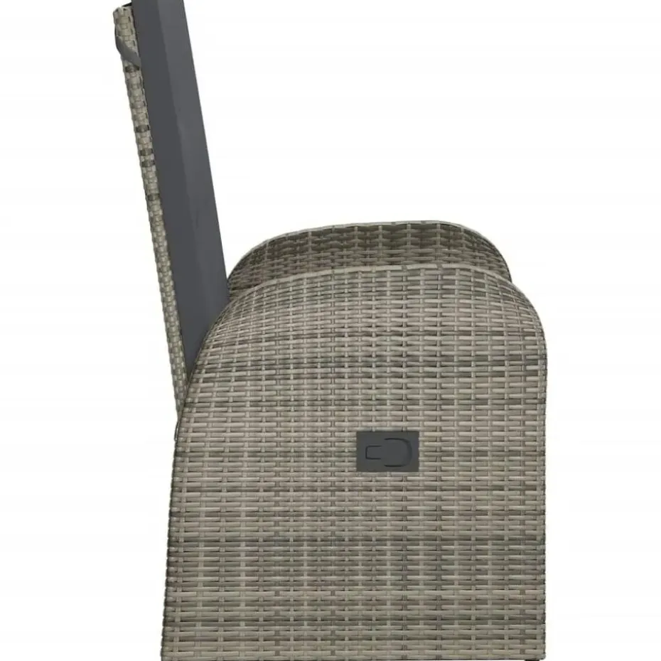 vidaXL - Zitstoel - Grijs - Poly rattan - 2 stuks