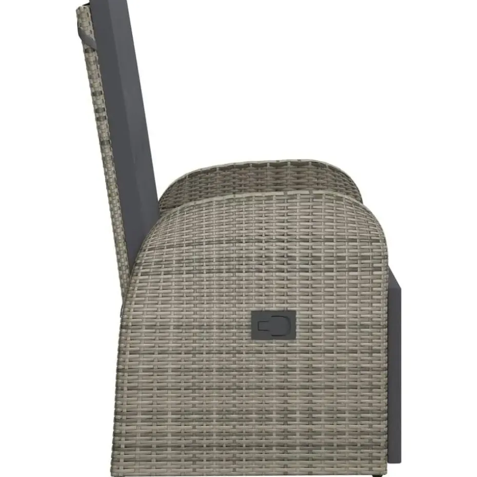 vidaXL - Zitstoel - Grijs - Poly rattan