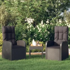 vidaXL - Zitstoel - Zwart - Poly rattan - 2 stuks