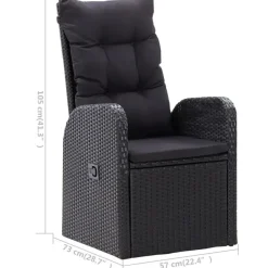 vidaXL - Zitstoel - Zwart - Poly rattan - 2 stuks