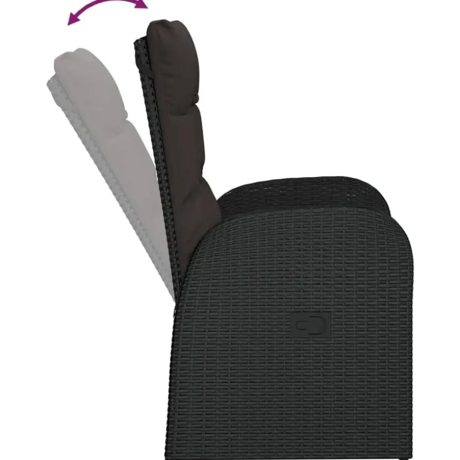 vidaXL - Zitstoel - Zwart - Poly rattan - 2 stuks