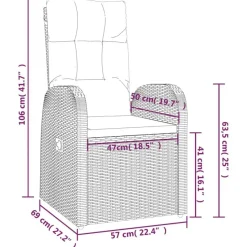 vidaXL - Zitstoel - Zwart - Poly rattan - 2 stuks