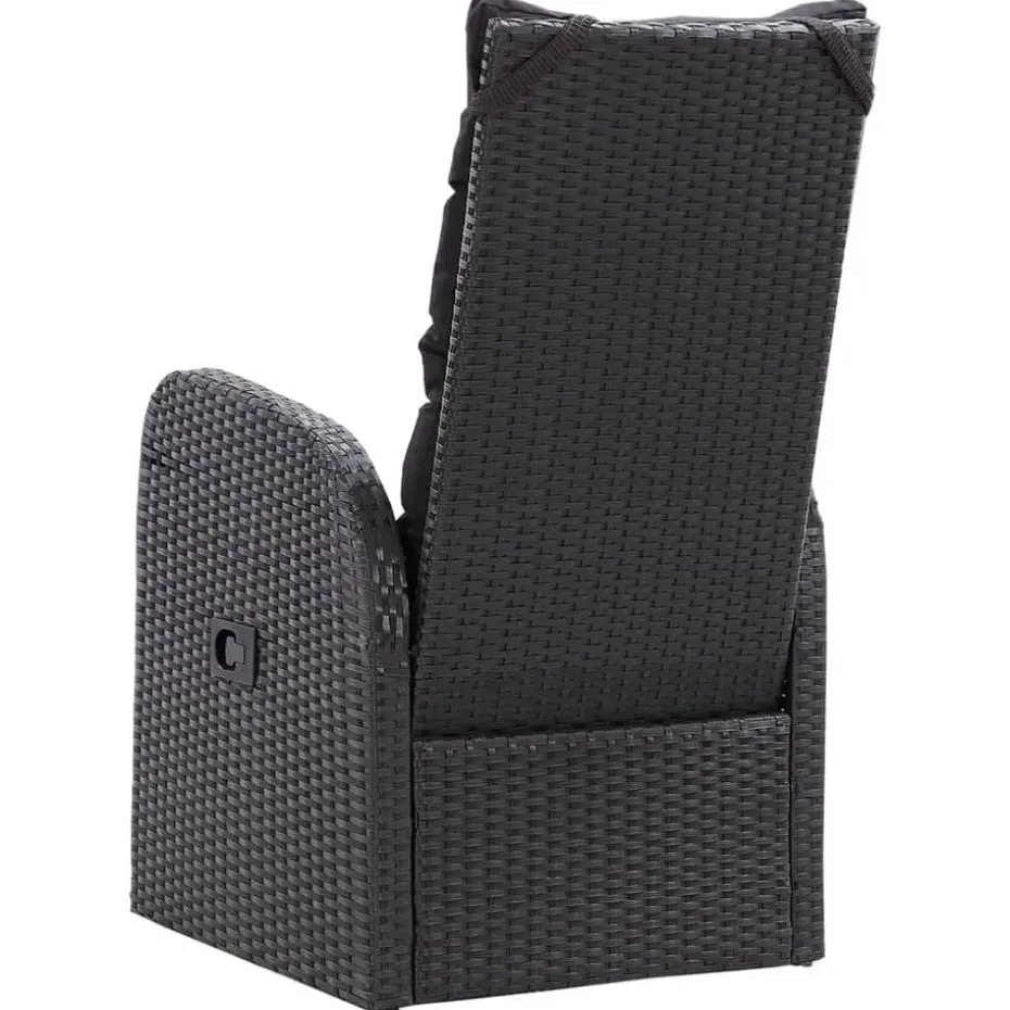 vidaXL - Zitstoel - Zwart - Poly rattan - 2 stuks