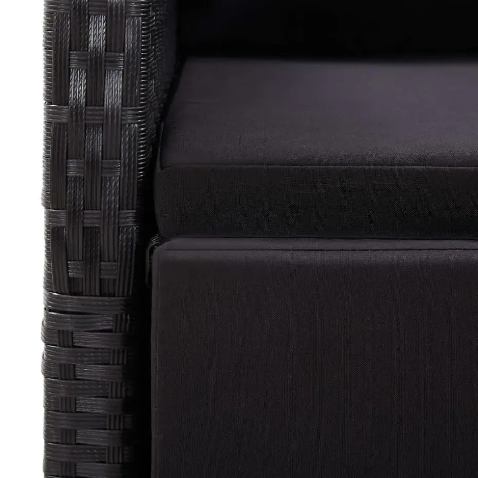 vidaXL - Zitstoel - Zwart - Poly rattan - 2 stuks