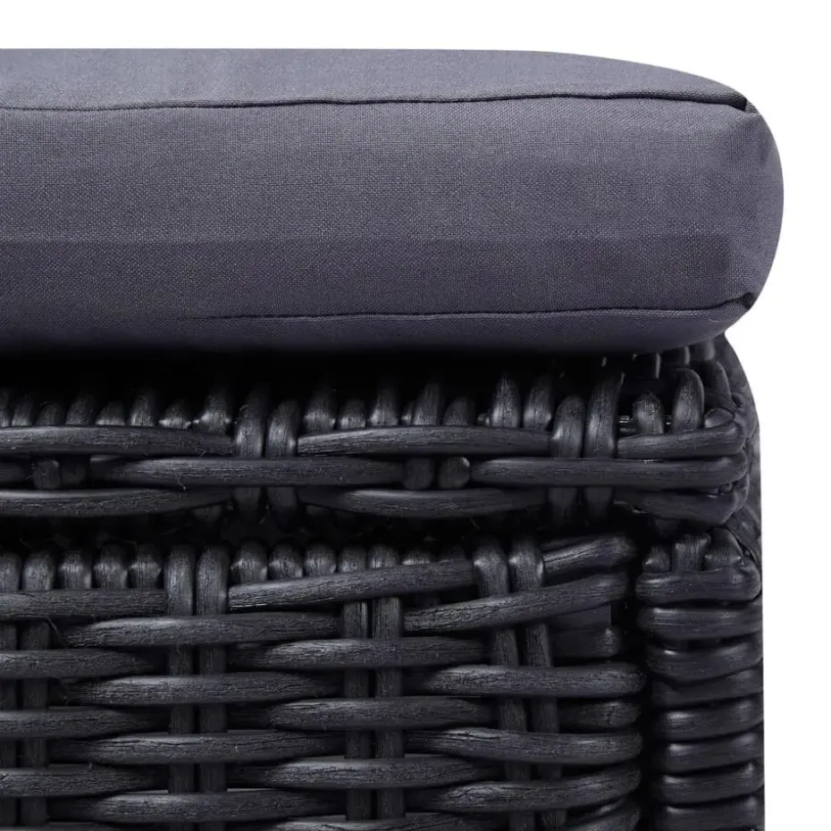 vidaXL - Zonnebed - Zwart - Poly rattan