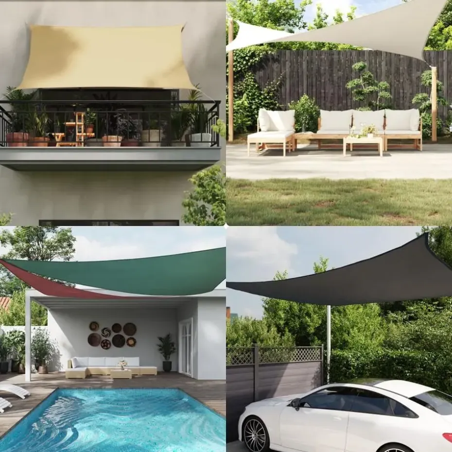 vidaXL - Zonnezeil - Beige - 4 x 6 m