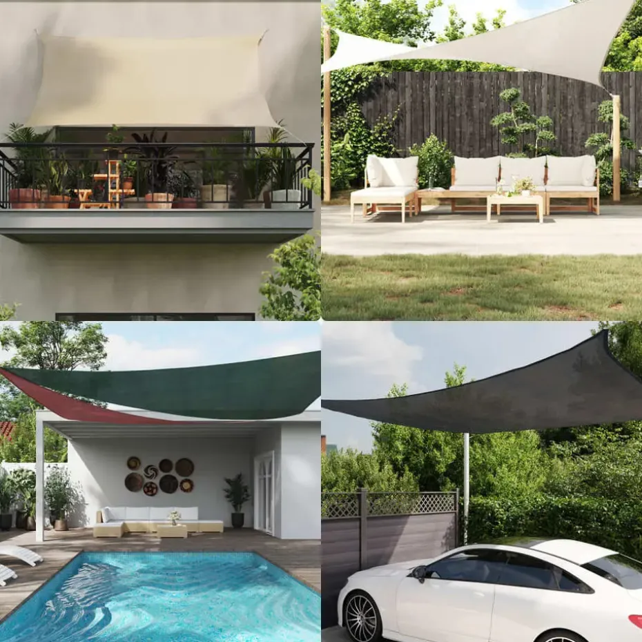 vidaXL - Zonnezeil - Crème - 4 x 6 m