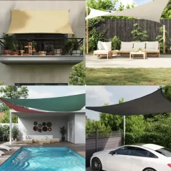 vidaXL - Zonnezeil - Zwart - 4 x 4 x 4 m