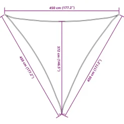 vidaXL - Zonnezeil - Zwart - 4.5 x 4.5 x 4.5 m