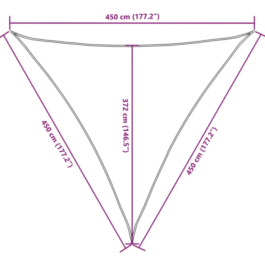 vidaXL - Zonnezeil - Zwart - 4.5 x 4.5 x 4.5 m