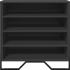 vidaXL - Zwart Schoenenkast met 4 vakken - Bewerkt hout en metaal - 80x38x78 cm